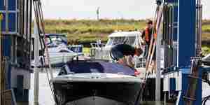 Fambridge Hoisting Motorboat