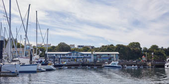 Plymouth View To Marina Office And Fuel Station
