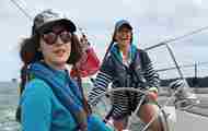 Lymington Girls Helming Yacht