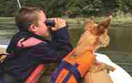 Boy and his dog_wildlife watching